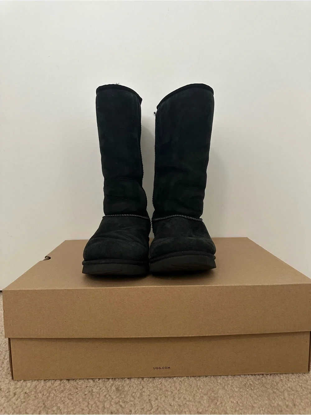 UGG Kids Classic Tall Black Suede Boots